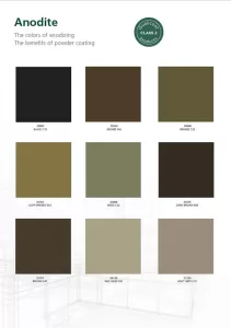 Nuancier Anodite Sherwin-Williams avec 9 teintes d’anodisation pour revêtements aluminium.