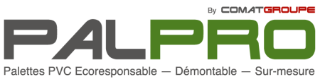 Logo PALPRO - Par Comat Groupe, Palette PVC Ecoresponsable, Démontable, Sur-mesure
